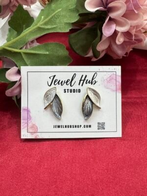 Dual Shade Leaf Earrings