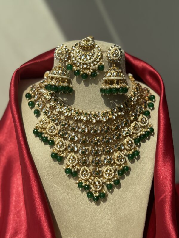 Padmini Kundan Set - Aqua Green