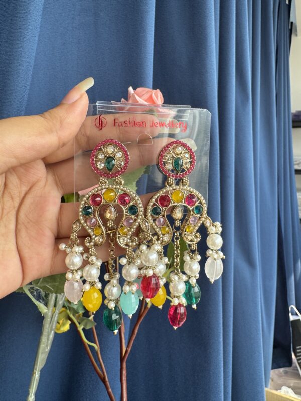 Apoorva Unique Lightweight Kundan Earrings - Multi