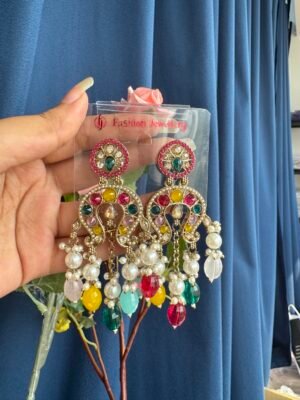 Apoorva Unique Lightweight Kundan Earrings – Multi