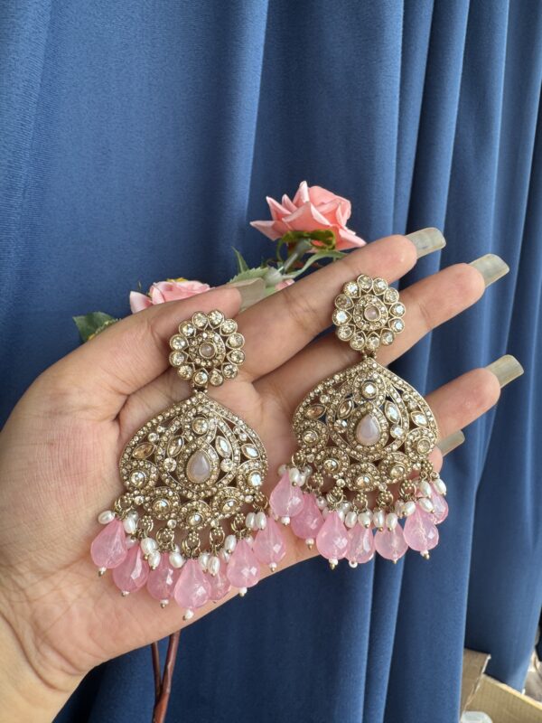 Seema Kundan Chandbali - Light Pink