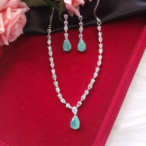 Deepika Padukone Inspired American Diamond Set – Mint Green