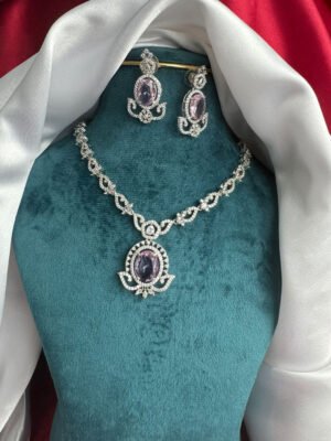 Jaspreet Premium American Diamond Set – Crystal Pink