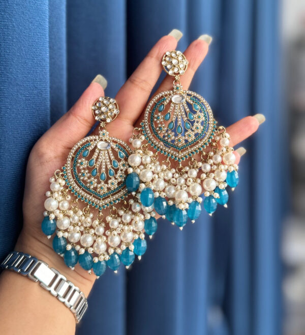 Rhea Premium Earrings - Teal Blue