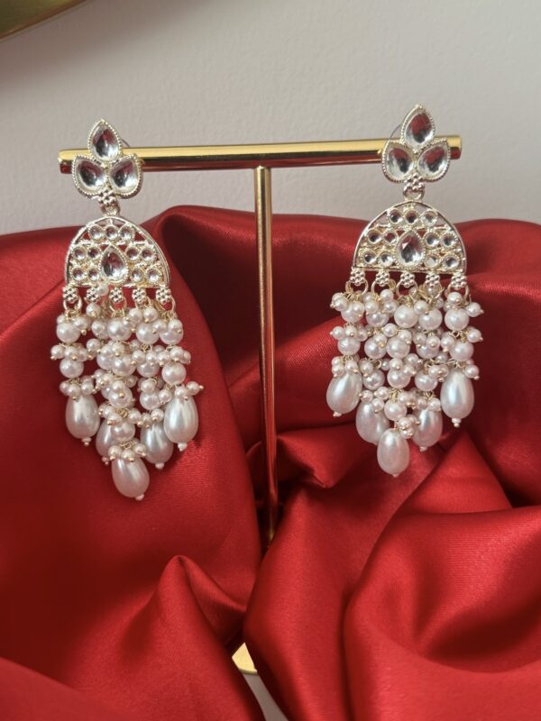 Nivisha Ethnic Earrings - White