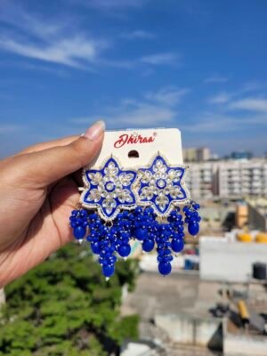 Star Meenakari Earrings – Blue