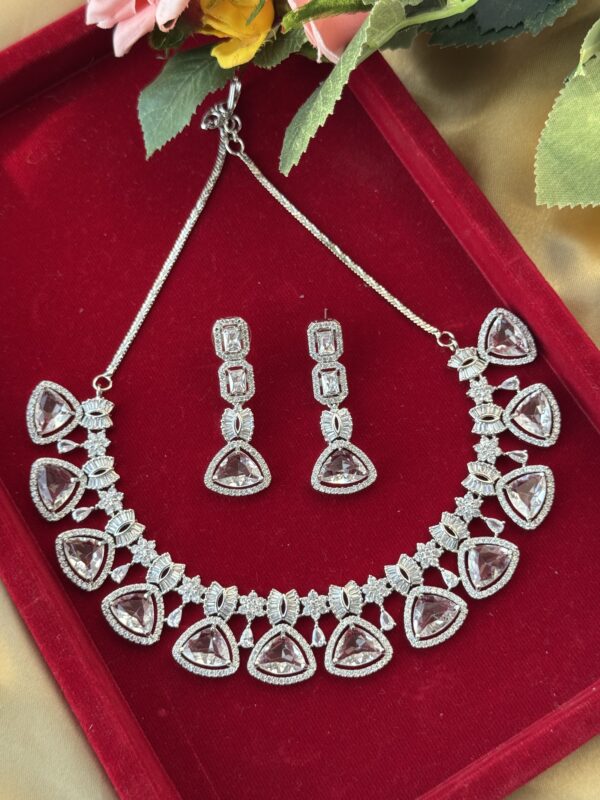 Himanshi Premium American Diamond Set - White