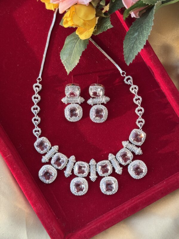 Heera Premium American Diamond Set - White