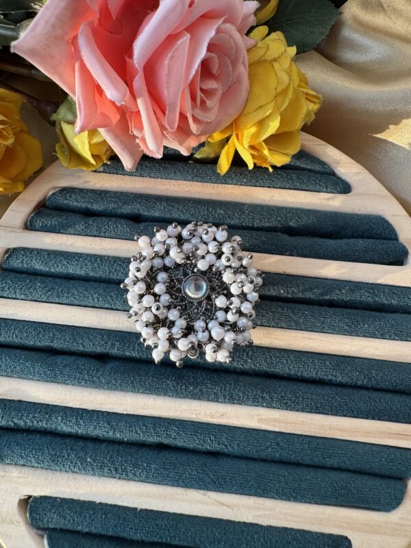 Kundan Ring - Silver