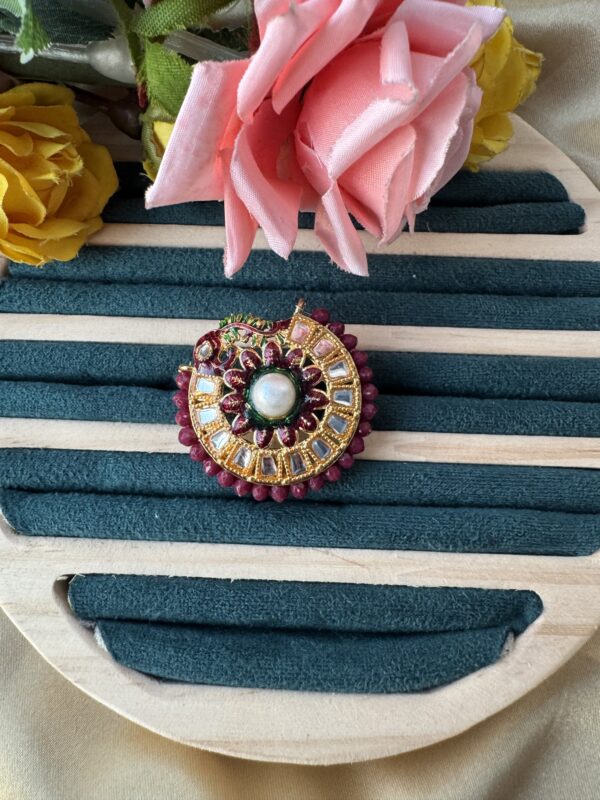 Sara Meenakari Ring - Wine