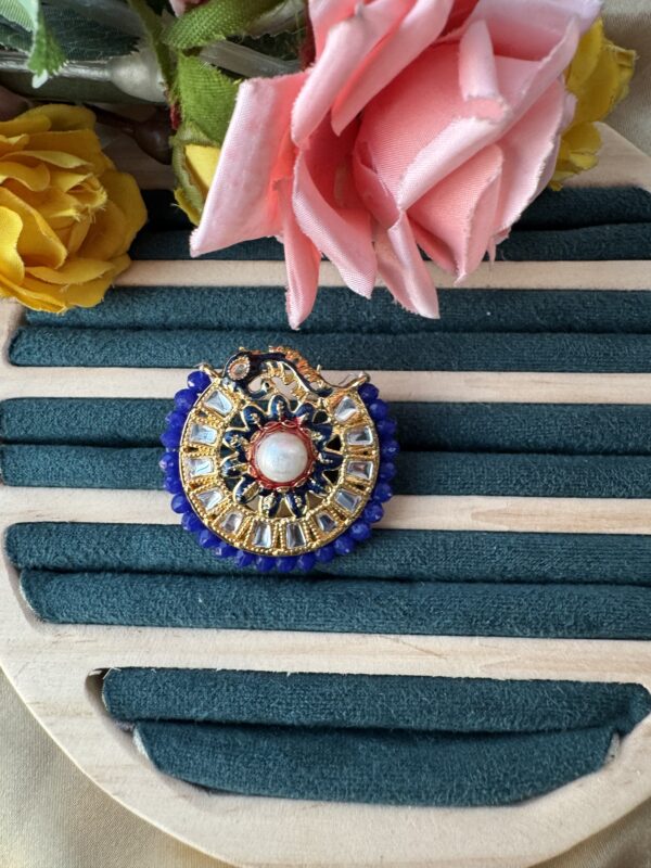 Sara Meenakari Ring - Dark Blue