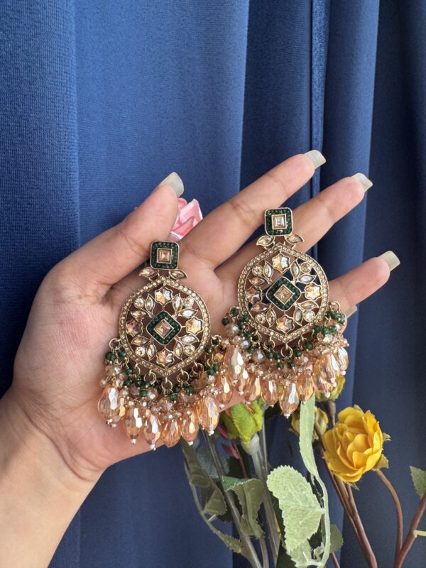 Jasmine Premium Earrings - Dark Green