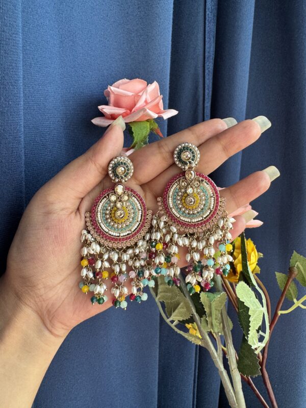 Malini Premium Jadau Earrings - Multi