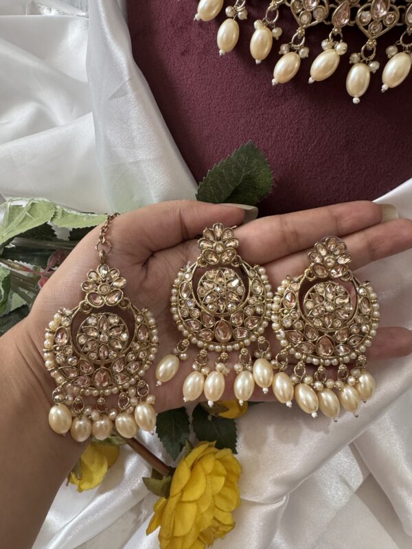 Pari Kundan Set - Golden - Image 3