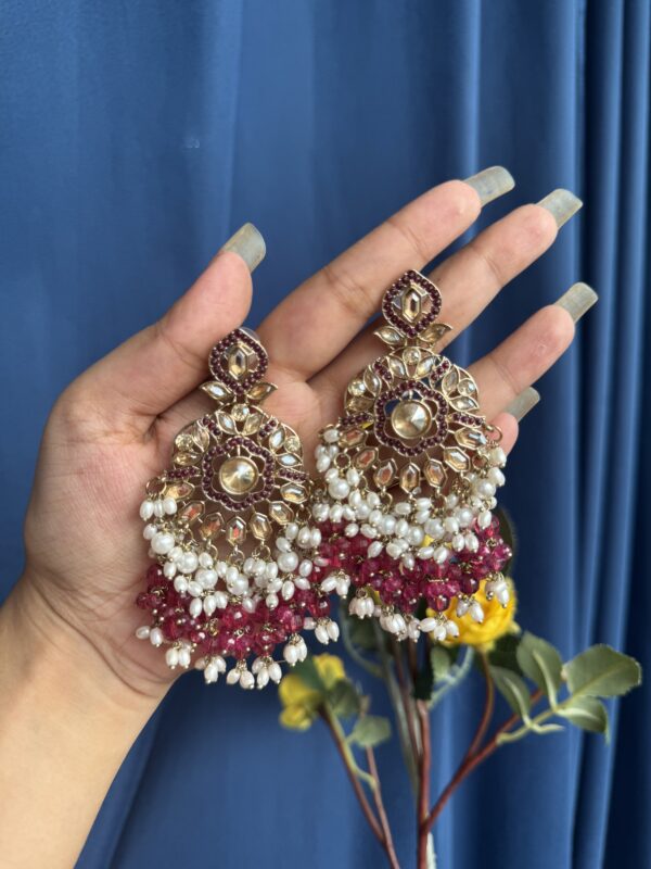 Alka Premium Earrings - Wine