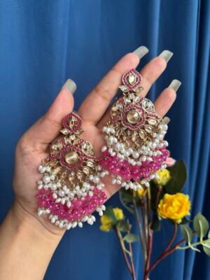 Alka Premium Earrings – Dark Pink