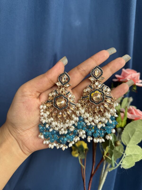 Alka Premium Earrings - Teal Blue