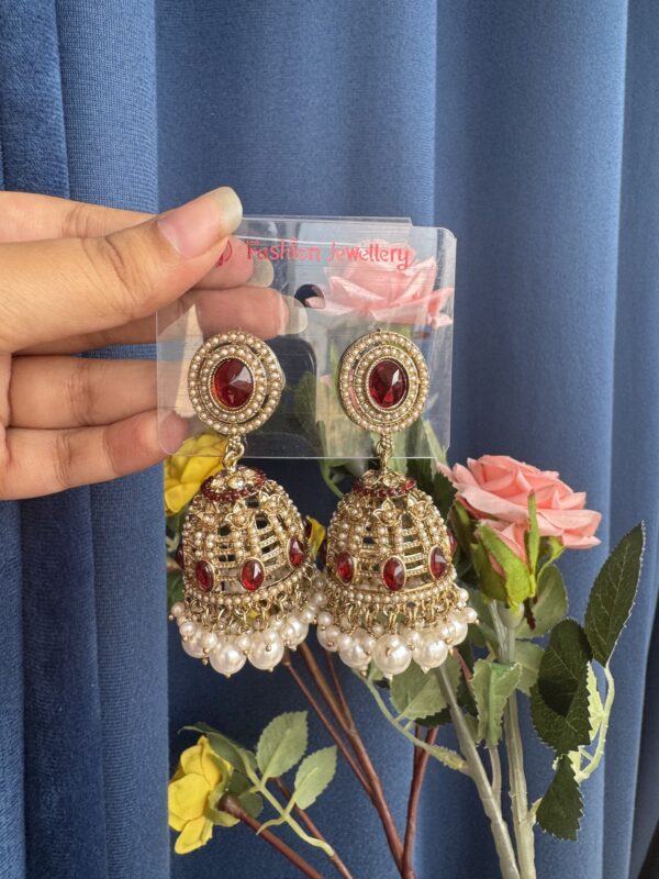 Kaashvi Jhumka - Dark Red