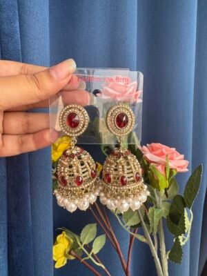 Kaashvi Jhumka – Dark Red