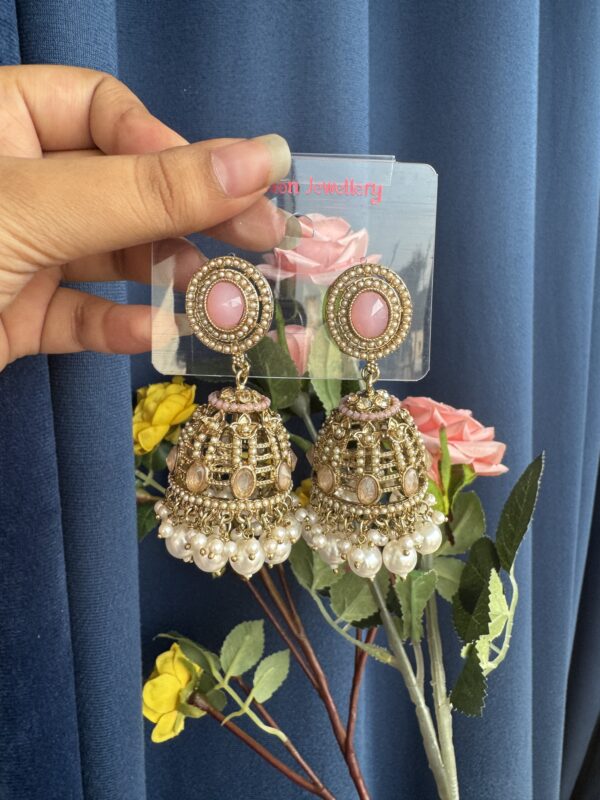 Kaashvi Jhumka - Light Pink