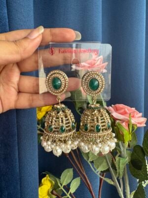 Kaashvi Jhumka – Dark Green