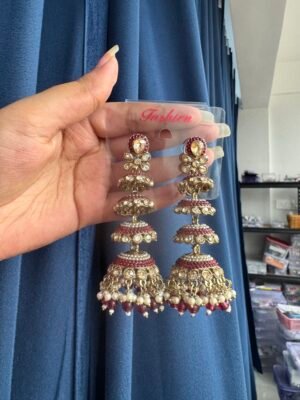 Ginny Layered Jhumka – Wine
