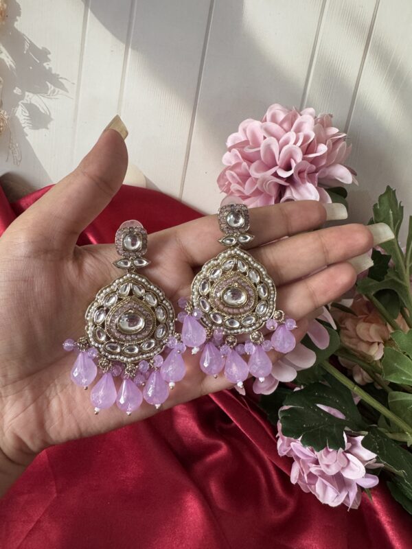 Jhansi Premium Earrings - Lavender