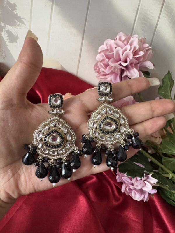 Jhansi Premium Earrings - Black