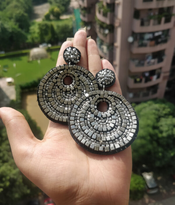 Silver Beaded Earrings