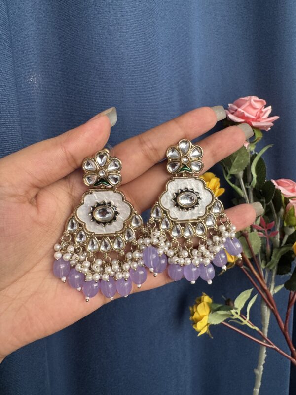 Abeera Marble Earrings - Lavender