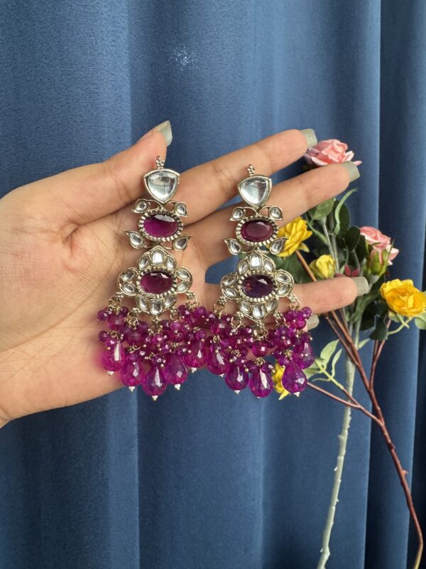 Fathima Sleek Earrings - Purple