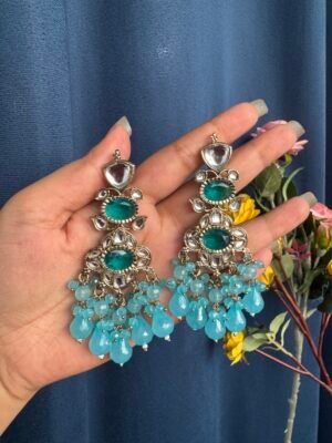 Fathima Sleek Earrings – Light Blue