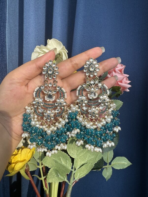 Nia Premium Earrings - Teal Blue