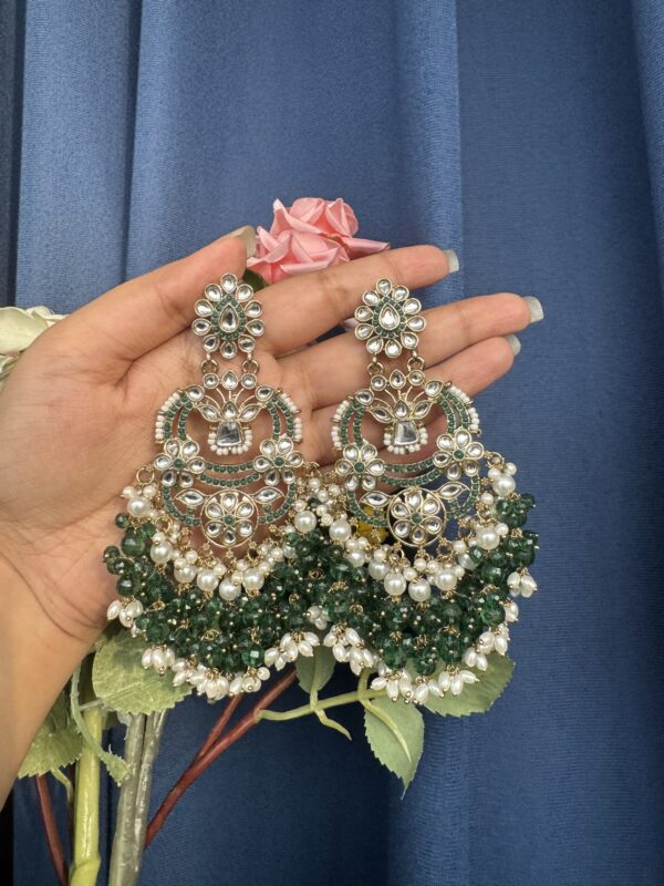 Nia Premium Earrings - Dark Green