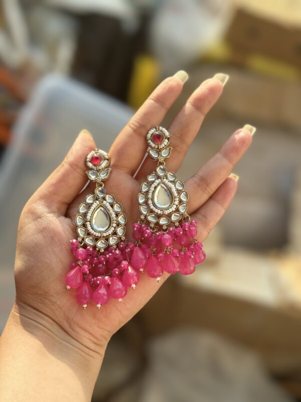 Mira Crystal Earrings - Pink