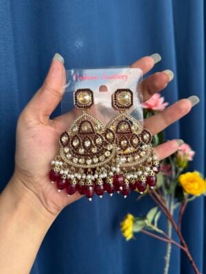 Vedika Premium Earrings – Red
