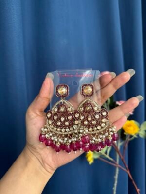 Vedika Premium Earrings – Wine
