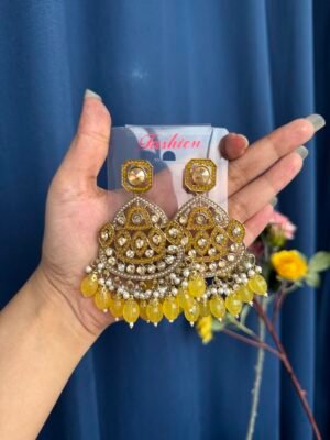 Vedika Premium Earrings – Yellow