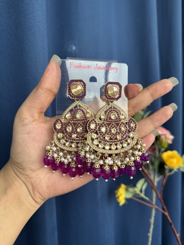 Vedika Premium Earrings - Purple