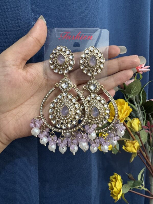 Kirti Premium Earrings - Lavender