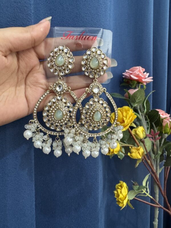 Kirti Premium Earrings - Mint Green