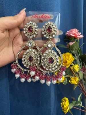 Kirti Premium Earrings – Wine