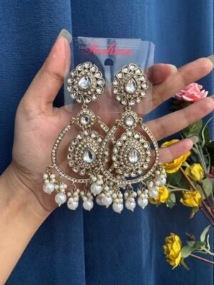Kirti Premium Earrings – White