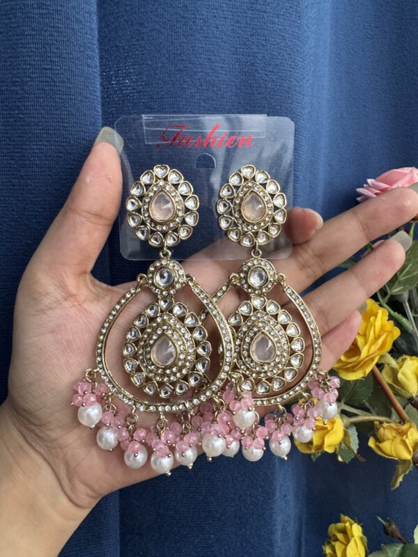 Ritika Premium Earrings - Light Pink