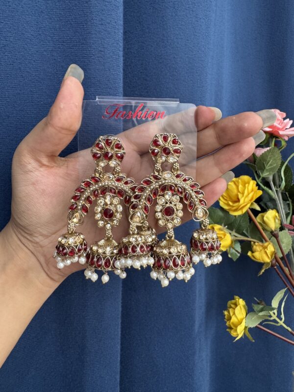 Alisha Premium Earrings - Red