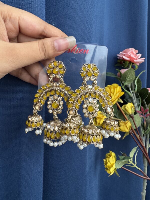 Alisha Premium Earrings - Yellow
