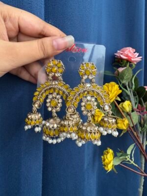Alisha Premium Earrings – Yellow