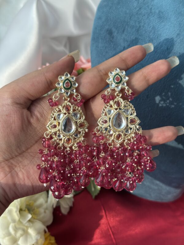 Premium Meenakari Earrings - Pink