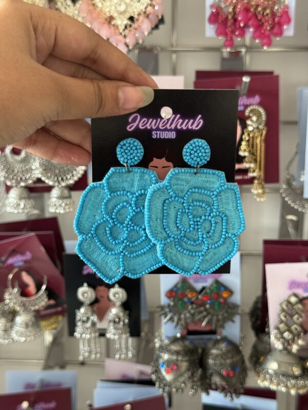 Blue Rose Earrings