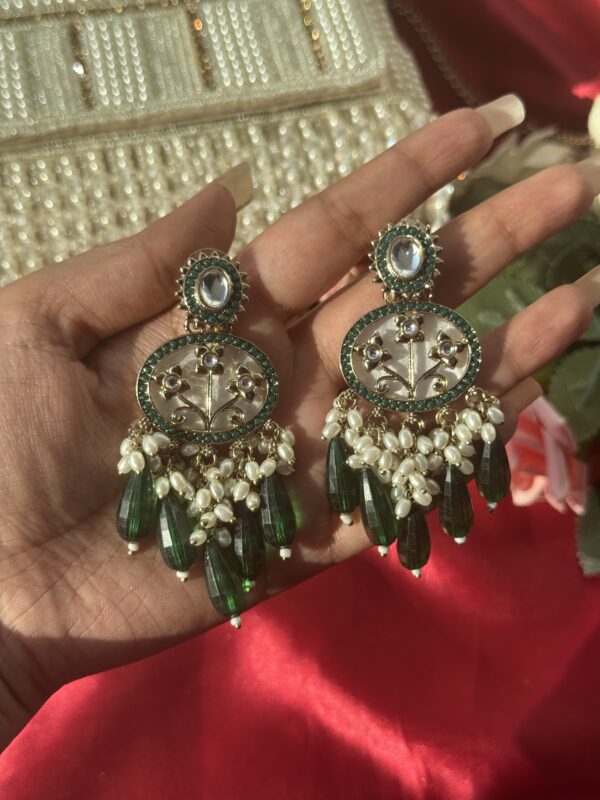 Nilima Marble Earrings - Dark Green